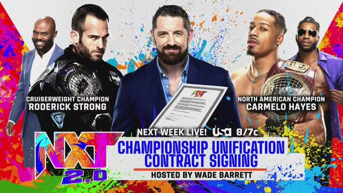 WWE NXT 2.0 Preview: अगले हफ्ते एनएक्सटी 2.0 पर होगा Roderick Strong और Carmelo Hayes के बीच कॉन्टैक्ट साइनिंग सेगमेंट, साथ हुआ इन दो मैचों का भी ऐलान
