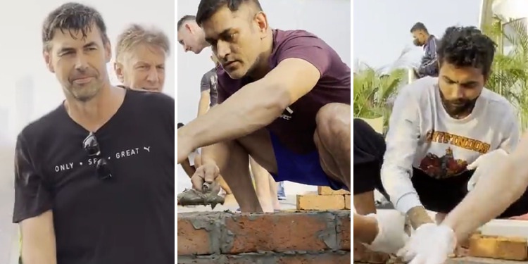 IPL 2022: MS Dhoni and CSK players were seen choosing a wall of bricks,  know why the coach got this work done – Watch Video | Dailyindia.net