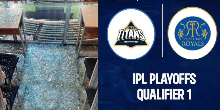 IPL 2022 Qualifier 1: Kolkata में आया भारी तूफान; बारिश-तूफआन से ईडन प्रेस-बॉक्स को नुकसान, क्वालीफायर 1 पर बड़ा खतरा, GT vs RR Qualifier 1