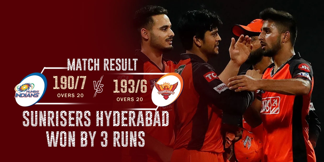 MI vs SRH Highlights: रोमांचक मुकाबले में सनराइजर्स हैदराबाद ने मुंबई इंडियंस को 3 रन से हराया, प्लेऑफ की उम्मीदों को जिंदा रखा