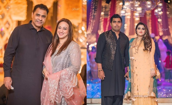 Players of Pakistan cricket team with wife