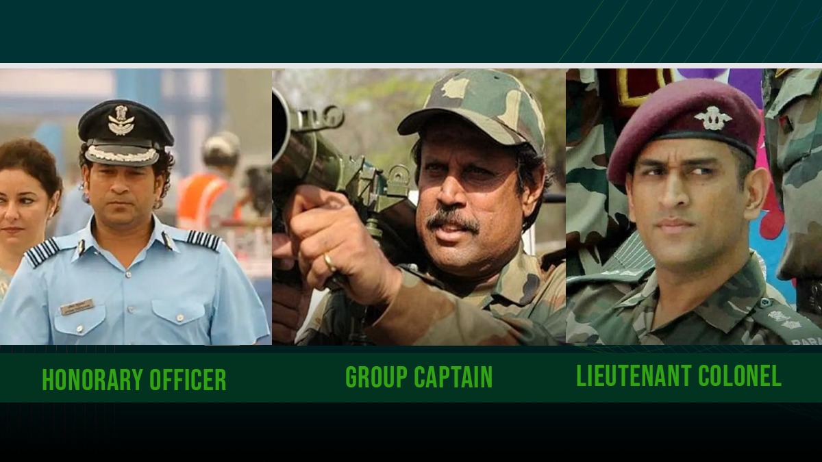 Indian cricketers in Army: MS Dhoni Army Rank, Sachin Tendulkar Army Rank, Kapil Dev Army Rank