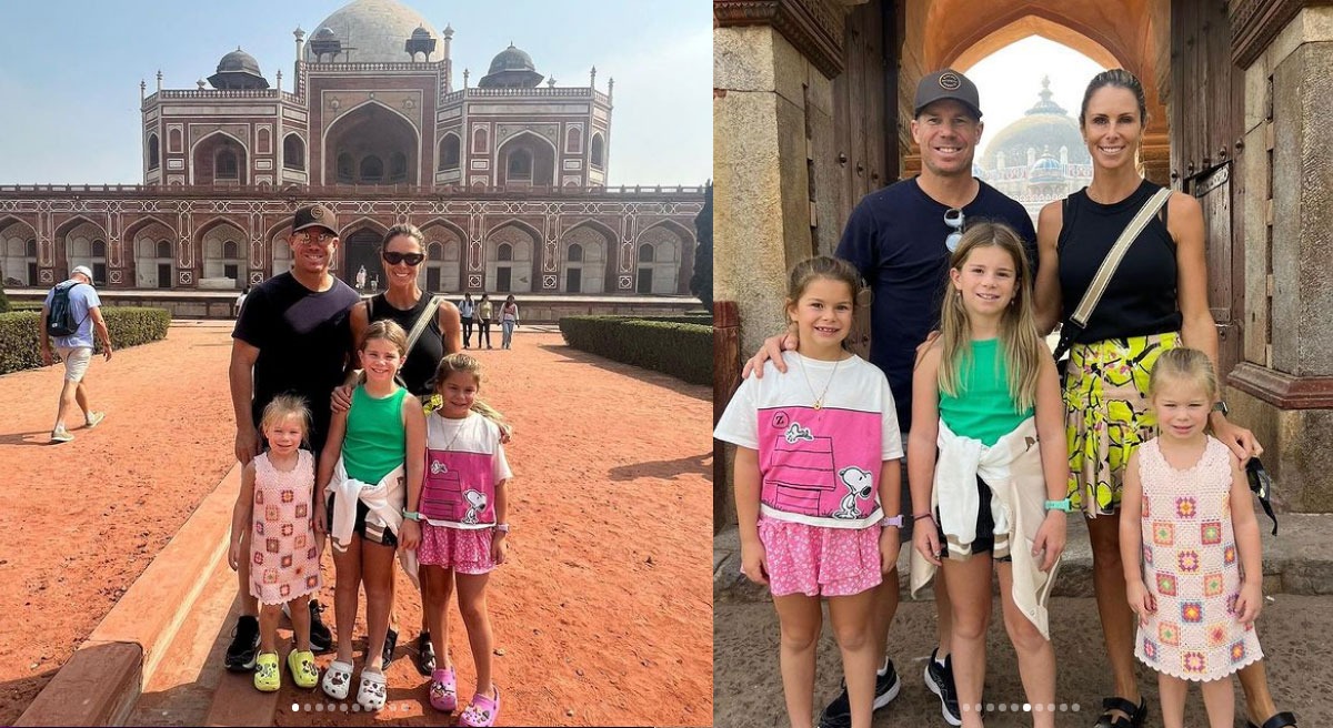 IND vs AUS: अपने परिवार के साथ हुमायूं के मकबरे पर पहुंचे डेविड वॉर्नर, देखें खूबसूरत फोटो