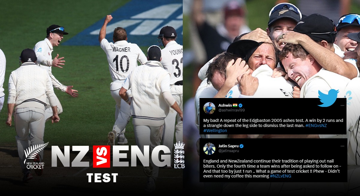 NZ vs ENG Test: वेलिंगटन टेस्ट के मुरीद हुए दिग्गज, न्यूजीलैंड की 1 रन से जीत के बाद टेस्ट क्रिकेट को बताया सर्वश्रेष्ठ- Check Out