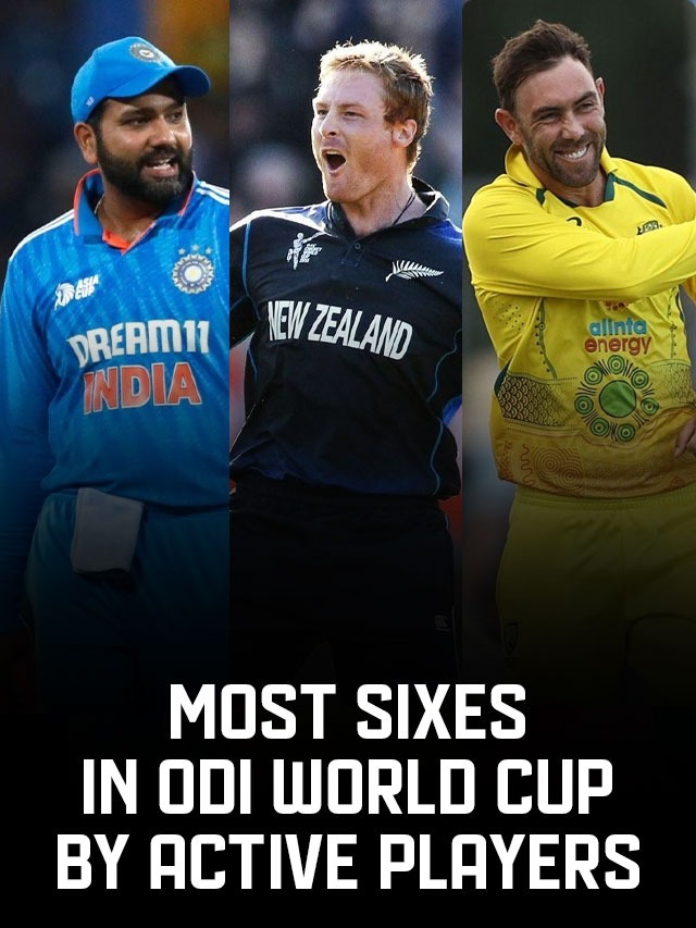 वनडे वर्ल्ड कप ने सबसे ज्यादा छक्के लगाने वाले एक्टिव प्लेयर्स की लिस्ट, रोहित दूसरे नंबर पर